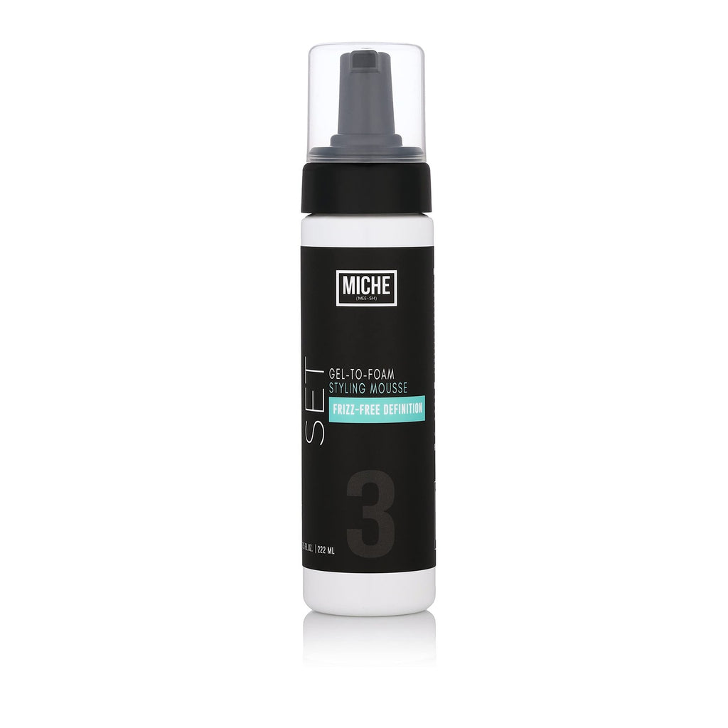 Miche Beauty Set Gel to Foam Mousse - Lightweight Styling Foam for All Hair Types, Long-Lasting Hold & Definition, Flexibility & Frizz Control, 7.5 fl oz