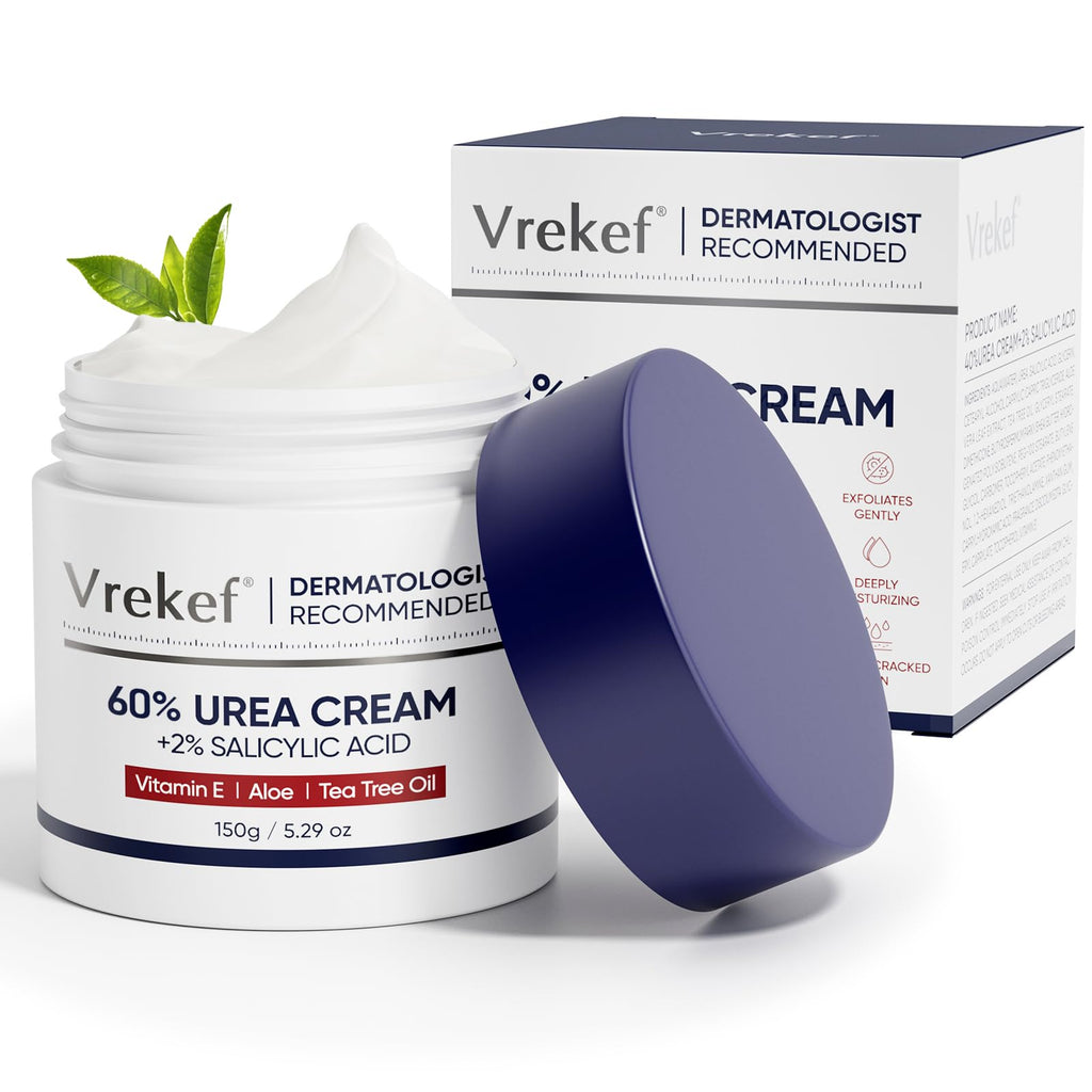 Urea Cream 40 Percent with 2 Percent Salicylic Acid, Foot & Hand Cream for Dry Cracked Heels, Callus Softener for Feet, Exfoliating Foot Cream for Rough Thick Skin, 5.29 oz