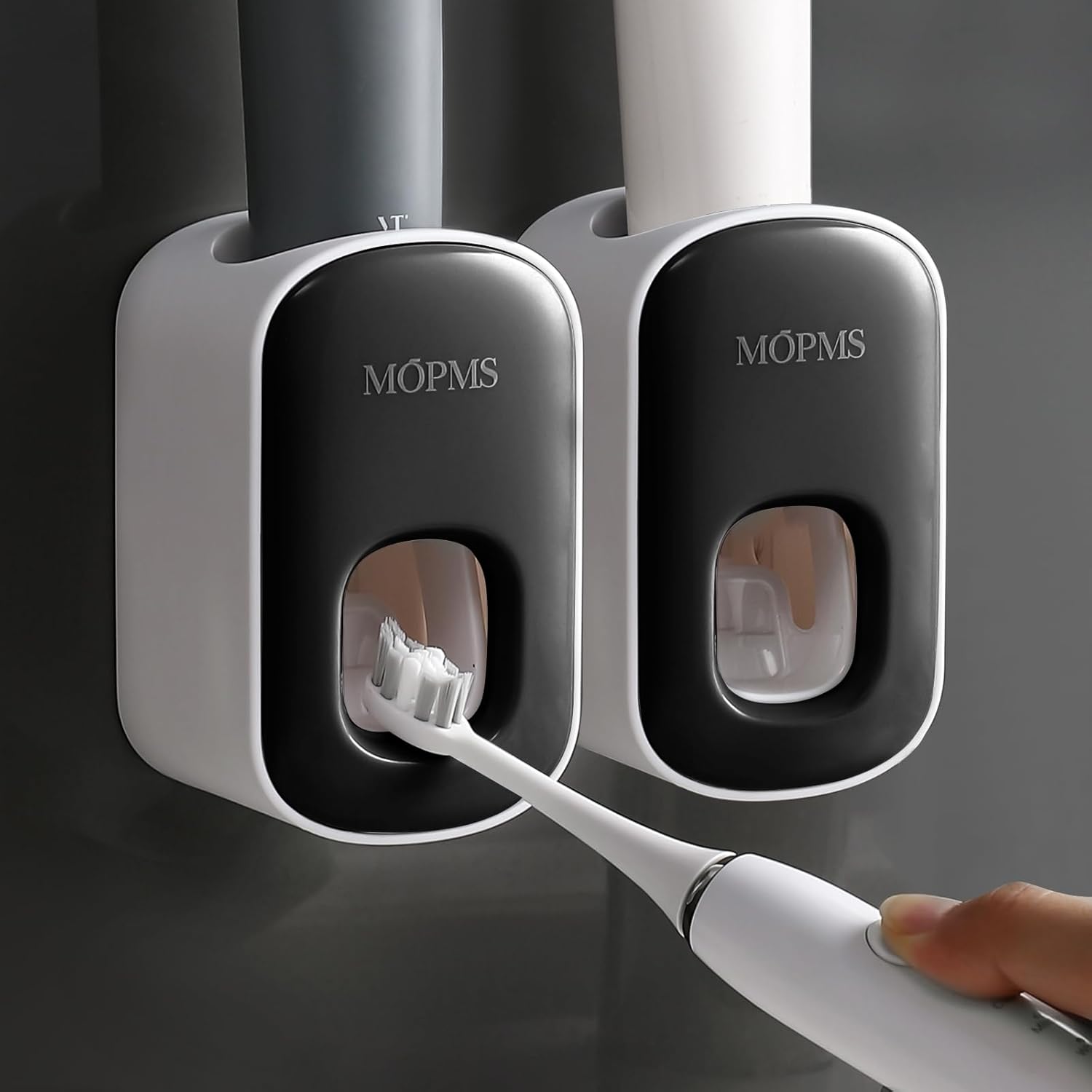 Buy now MOPMS Toothpaste Dispenser Wall Mounted for Bathroom Automatic Toothpaste Squeezer for Kids and Adult (Black-1Pcs) Black-2pcs at indiglob india