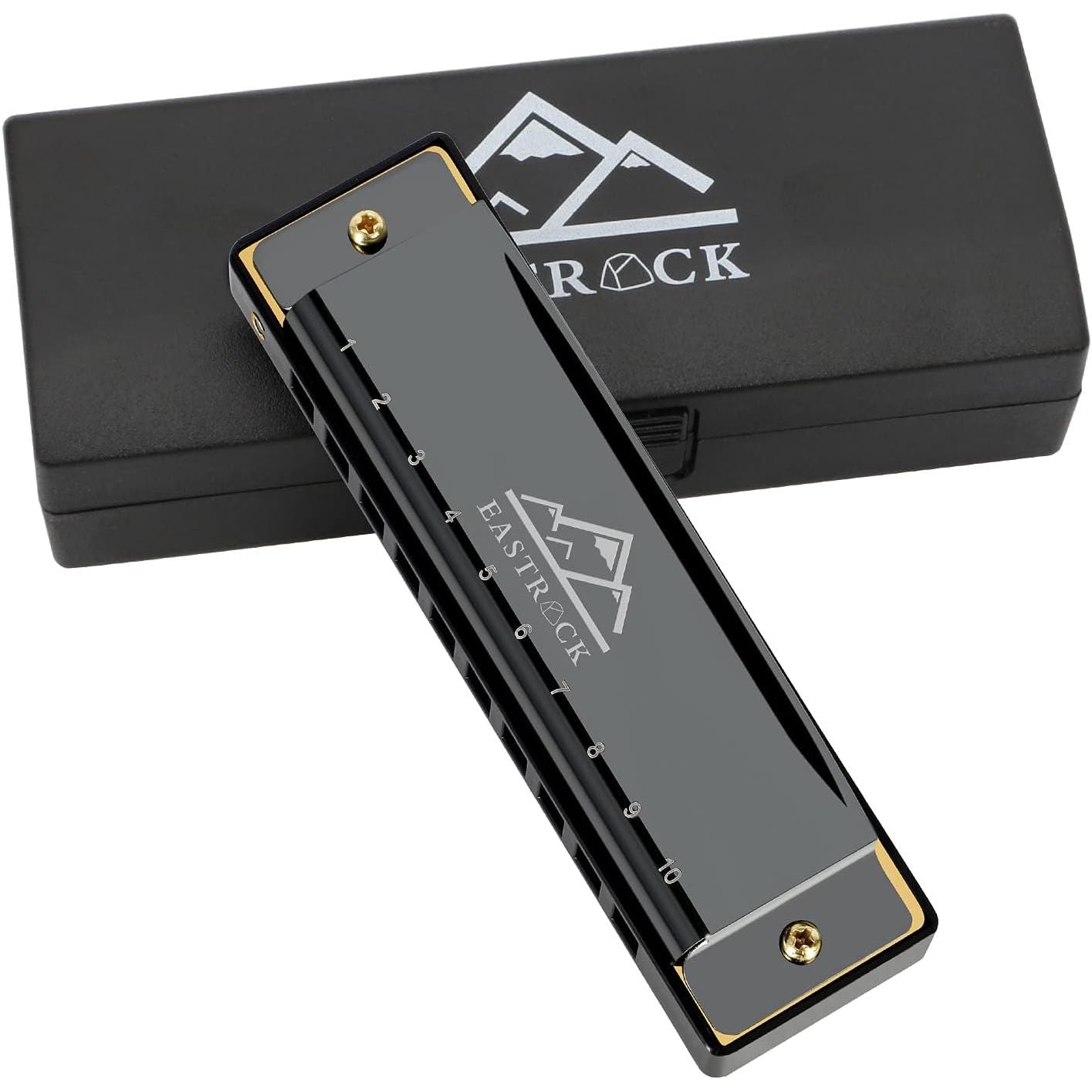 Buy now EastRock Blues Harmonica 24 Hole C Key with Case, Mouth Organ Harp, Diatonic Harmonica for Beginner, Adult, Kids, Professional, Students, Friends, Gifts Black at indiglob india