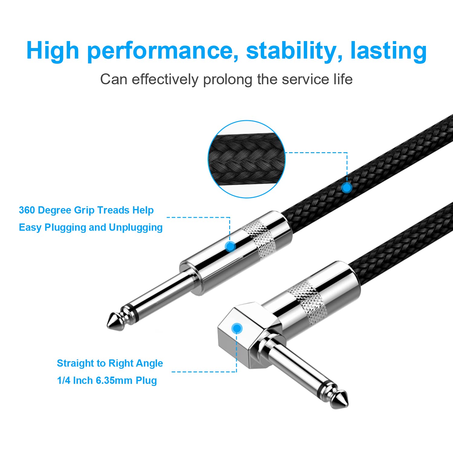 Buy now New bee Guitar Cable 10ft Electric Instrument Bass AMP Cord for Electric Mandolin, Pro Audio (Right Angle to Straight, Black) at indiglob india