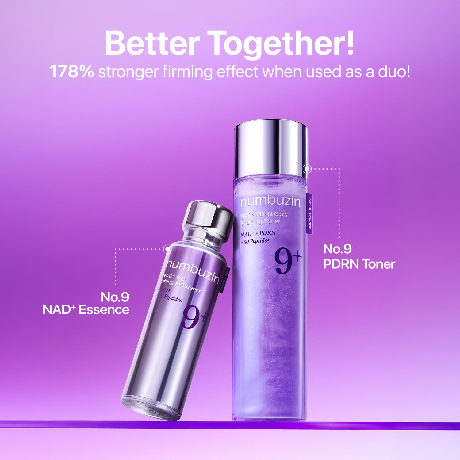 numbuzin No.9 NAD+ Salmon PDRN Toner, Glass Skin Hydrating Toner with Peptides & Niacinamide, Instant Plumping, Firming & Anti-Aging Korean Skincare, 5.07 fl oz