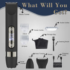 Hatteker 4 in 1 Multifunctional Dual - Head Body Hair Trimmer for Men, IPX7 Waterproof Groin & Body Hair Groomer, Rechargeable Body Electric Shaver Razor