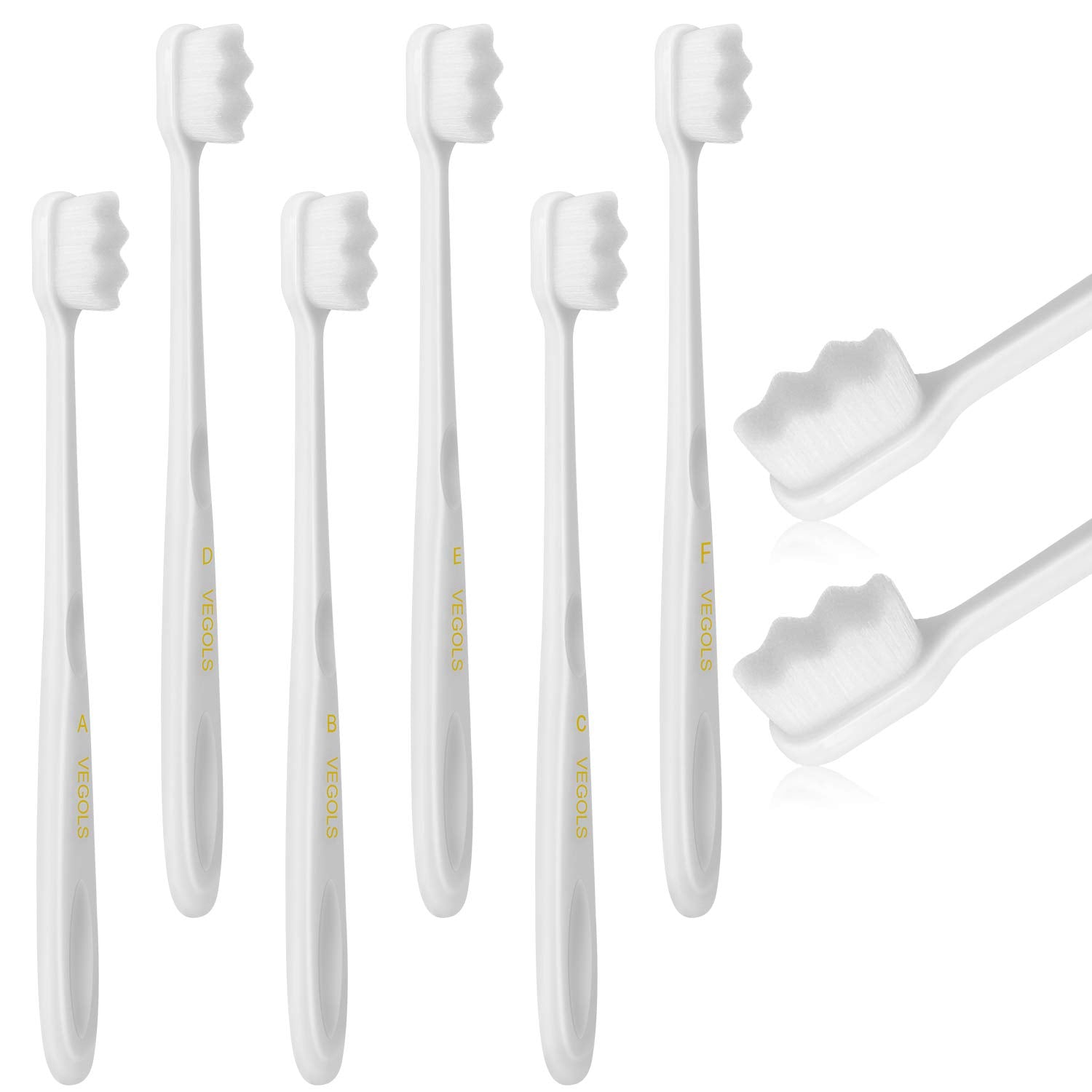 Buy now Adult Extra Soft Toothbrush with 20000 Soft Bristles, (Pack of 6) Micro Nano Manual Toothbrushes for Protect Sensitive Gums, Black/White White at indiglob india
