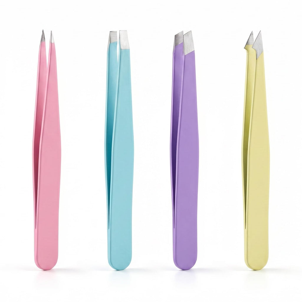 4 Pack Stainless Steel Eyebrow Tweezers Set, Precision Hair Removal Tools