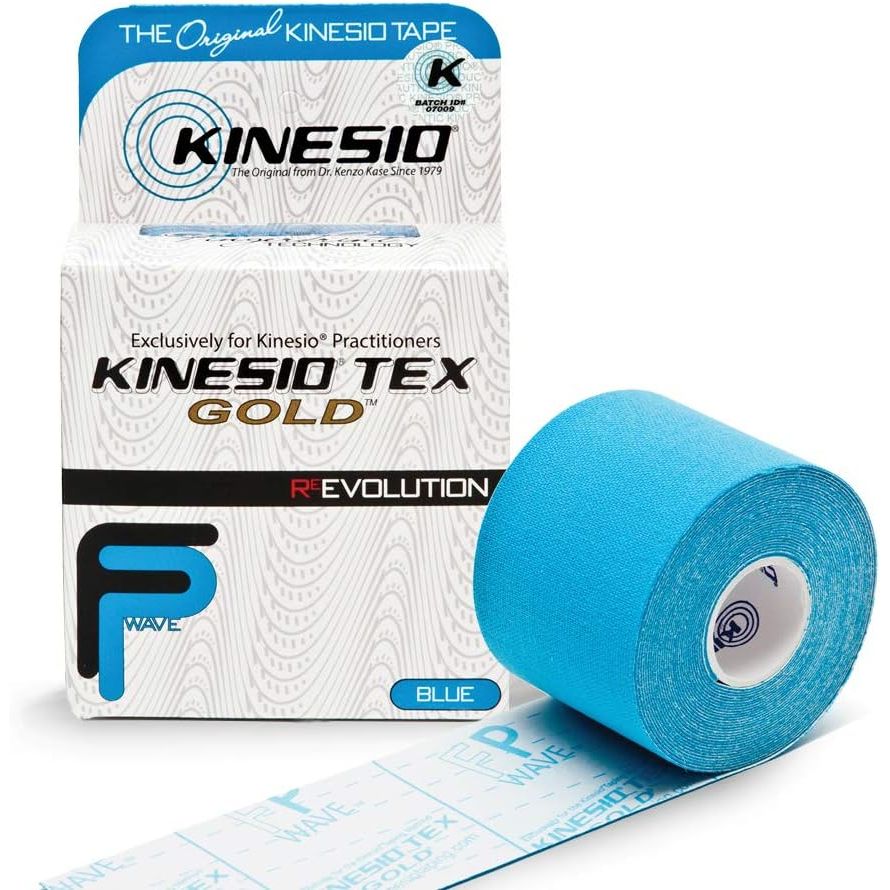 Buy now Kinesio Taping - Elastic Therapeutic Athletic Tape Tex Gold FP - Black â€“ 2 in. x 16.4 ft 2x196.8 Inch (Pack of 1) Blue Tape at indiglob india