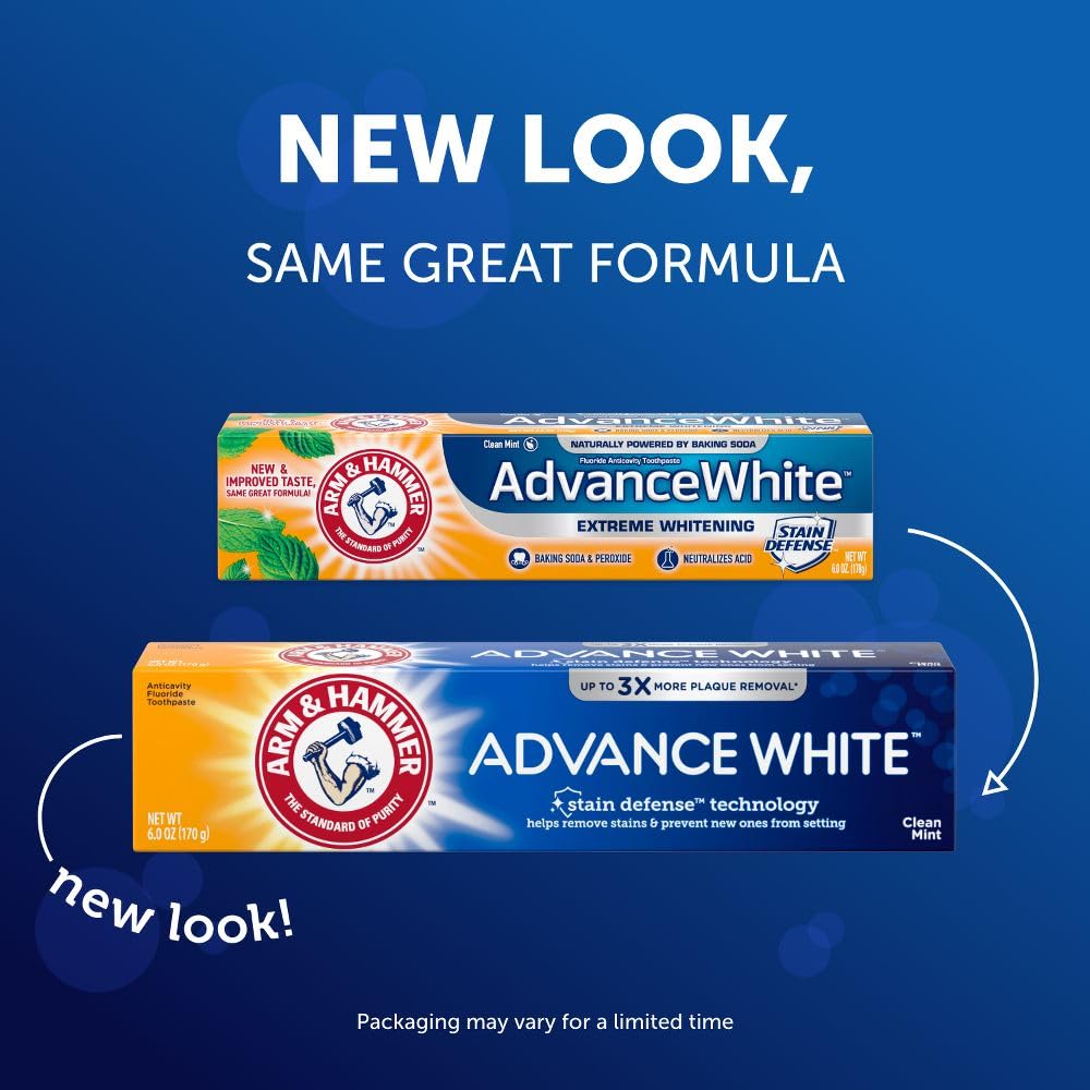 ARM & HAMMER Advance White Baking Soda & Peroxide Toothpaste, Extreme Whitening 4.3 oz (Pack of 2)