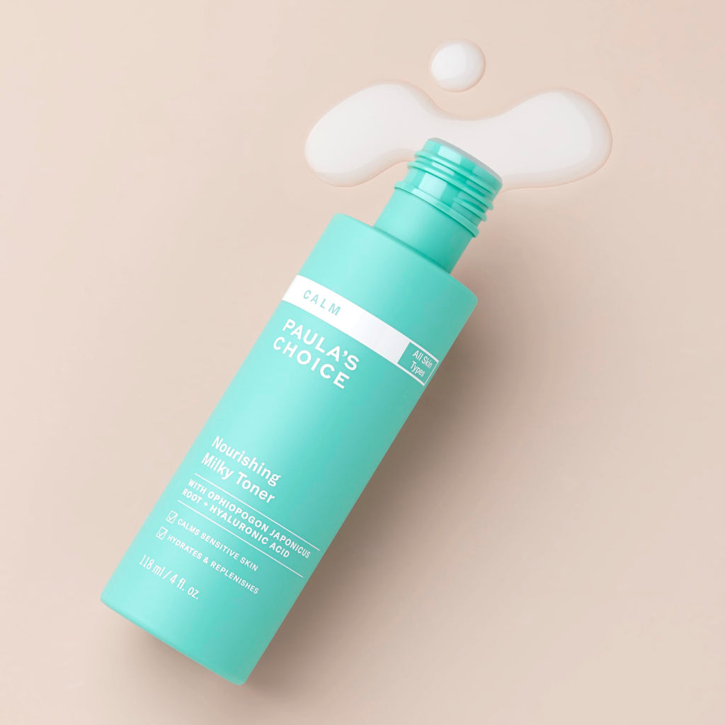 Buy now PaulaÆ’??s Choice Calm Nourishing Milky Toner for Sensitive Skin, Calms + Soothes Redness, Suitable for Rosacea-Prone & Eczema-Prone Skin, Fragrance-Free, 4 Fl Oz. at indiglob india