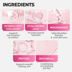 Collagen Hydrogel Face Mask, Pack of 4, 34g Each | Hydrolyzed Collagen, Hyaluronic Acid, Niacinamide & Peptides, Deep Hydration, Smooth Skin