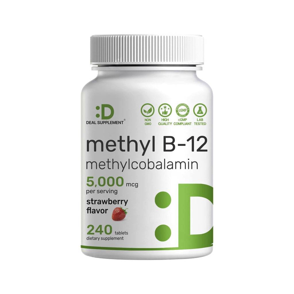 DEAL SUPPLEMENT Methyl B-12 Vitamins 5000 mcg Per Serving, 240 Tablets