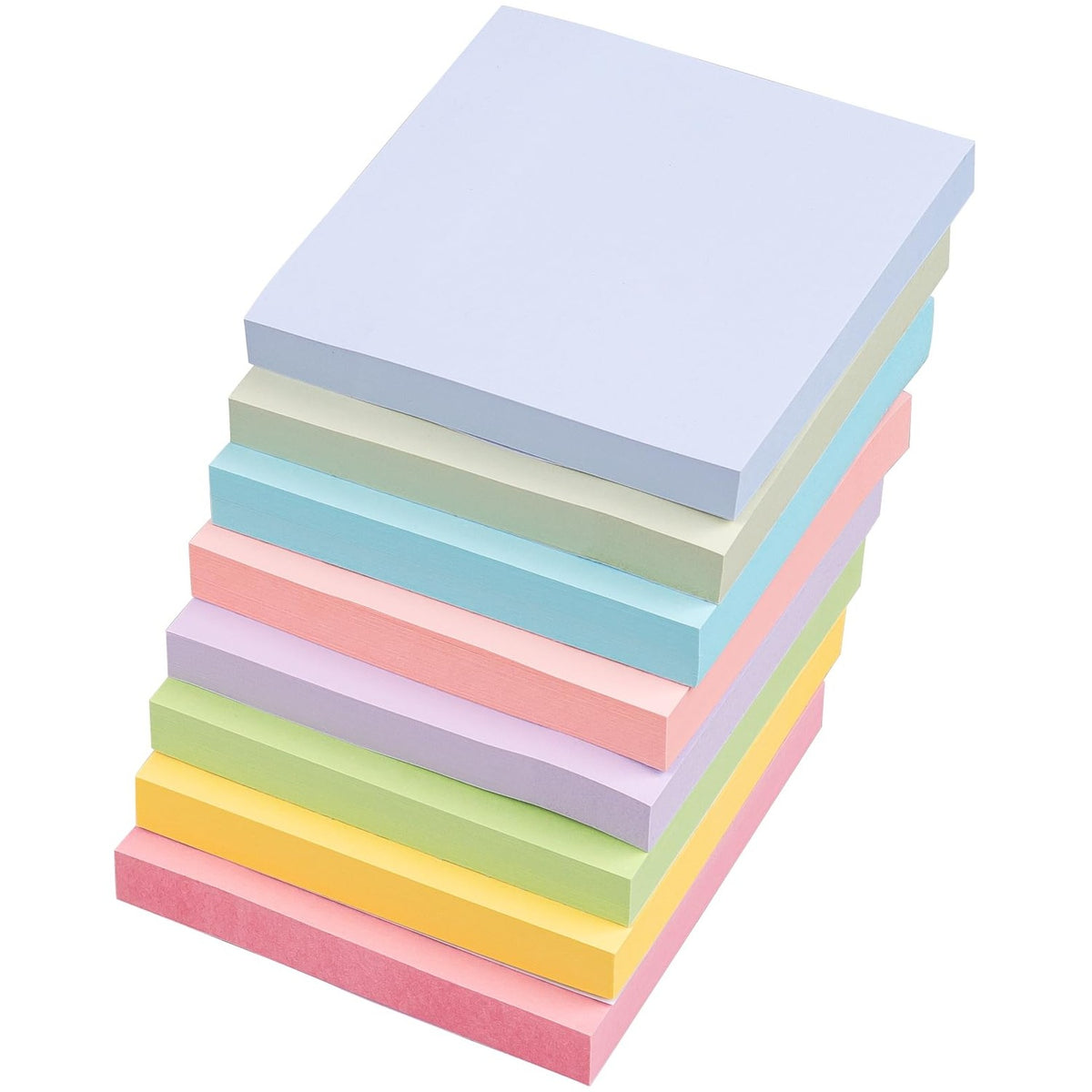 Sticky Notes 3x3 in, 8 Pastel Self-Stick Pads, 800 Sheets for School Office