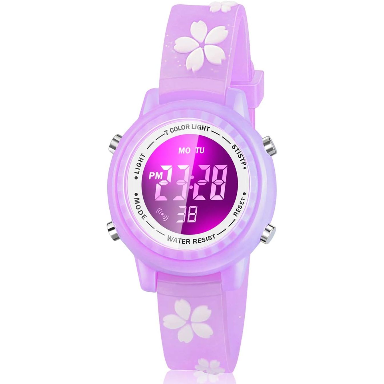 Buy now Waterproof LED Kids Watches with Alarm - Kids Toys Gifts for Girls Age 3-10 Flower Purple at indiglob india