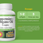 Buy now Natural Factors, Peppermint & Oregano Oil Complex, Digestive Aid for Gastrointestinal Health, 60 softgels at indiglob india