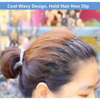 Buy now bodbop XINGZHE Metal Hair Band Men Headband Women's Fashion Hair Bands Elastic Stylish Sports Hairband Head Hoop with Non Slip Wavy Teeth, Black at indiglob india
