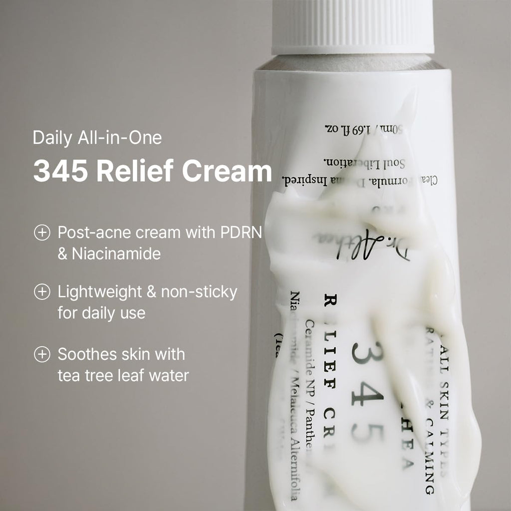 Dr.Althea 345 Relief Cream & Mist Duo, Korean Vegan Skin Care Set | Soothing Recovery & Moisture for Sensitive Skin, Daily Post-Acne Moisturizer, Versatile Hydration Mist Spray