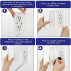 Bates- Baby Safety Outlet Cover Box, Locking Baby Proof Outlet Covers
