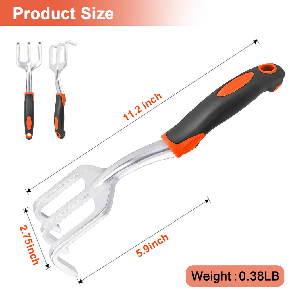 Hand Rake Garden Tool, Heavy Duty Hand Cultivators for Gardening, Small Garden Claw Tool Garden Handrake with Ergonomic Handle, Weed Rake Cultivator Tool for Cultivating, Loosening, Weeding