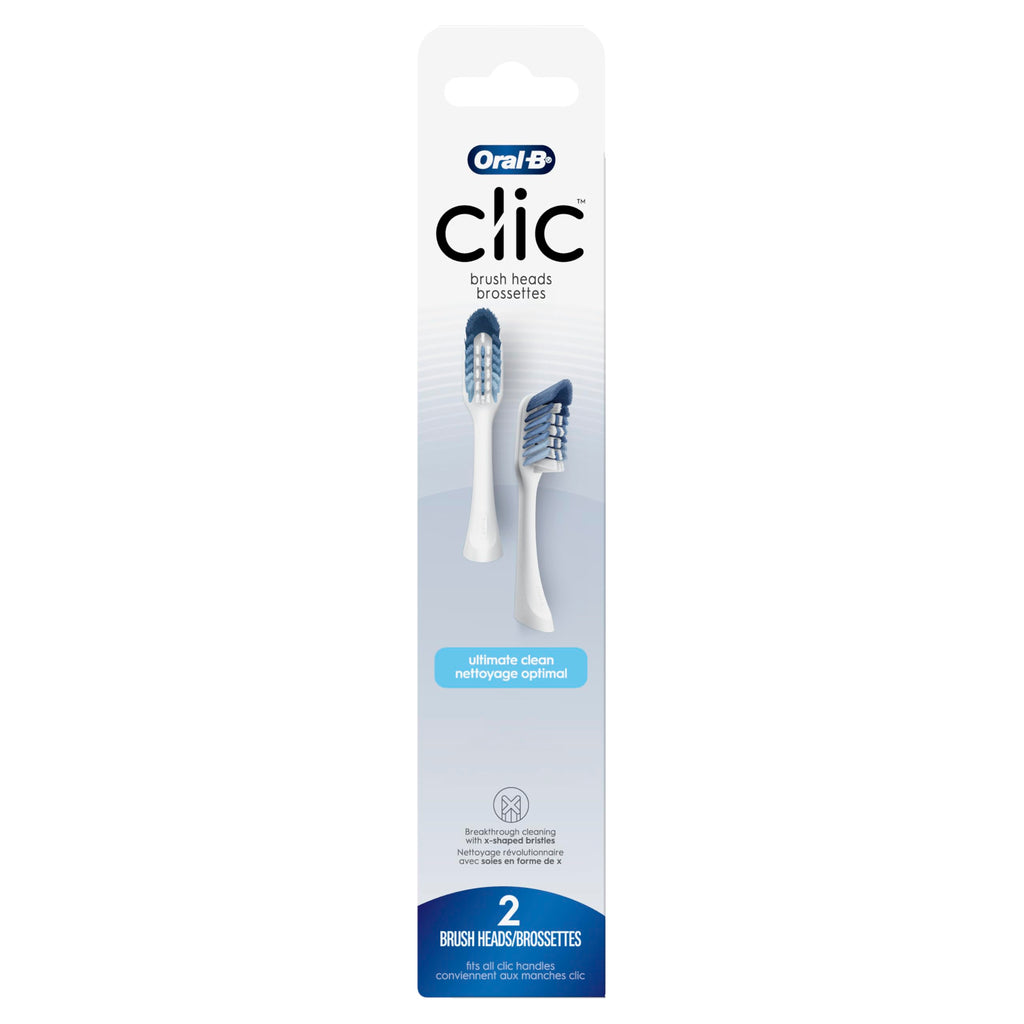 Buy now Oral-B Clic Toothbrush replacement heads, 2 count toothbrushes, white refill brush heads at indiglob india