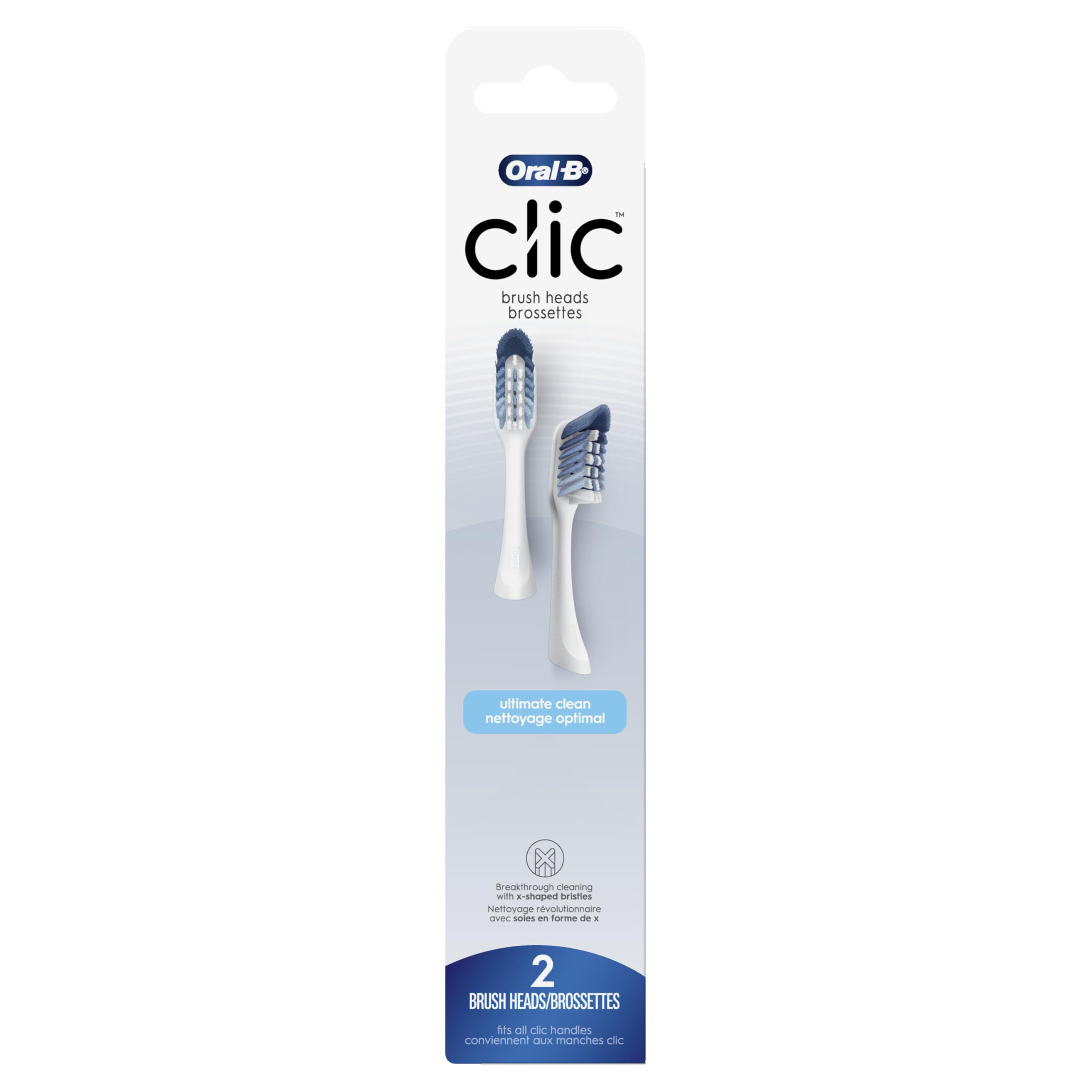 Buy now Oral-B Clic Toothbrush replacement heads, 2 count toothbrushes, white refill brush heads at indiglob india