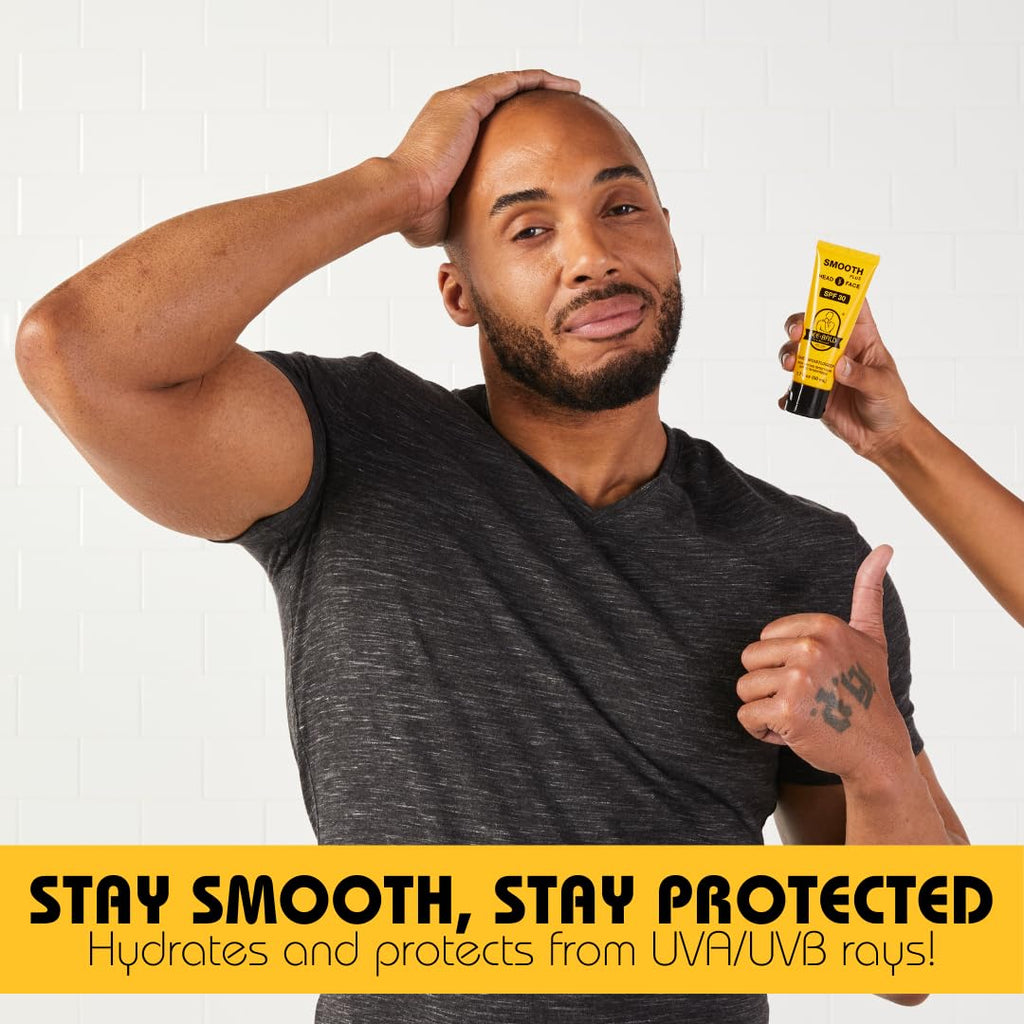 Bee Bald SMOOTH+ Head & Face Sunscreen SPF 30, Scalp Moisturizer, 1.7 fl oz | Hydrates, Shields, and Moisturizes Skin. Blocks Harmful UVA/UVB Sun Rays with SPF 30 on Head or Face. Perfect Daily Defense.