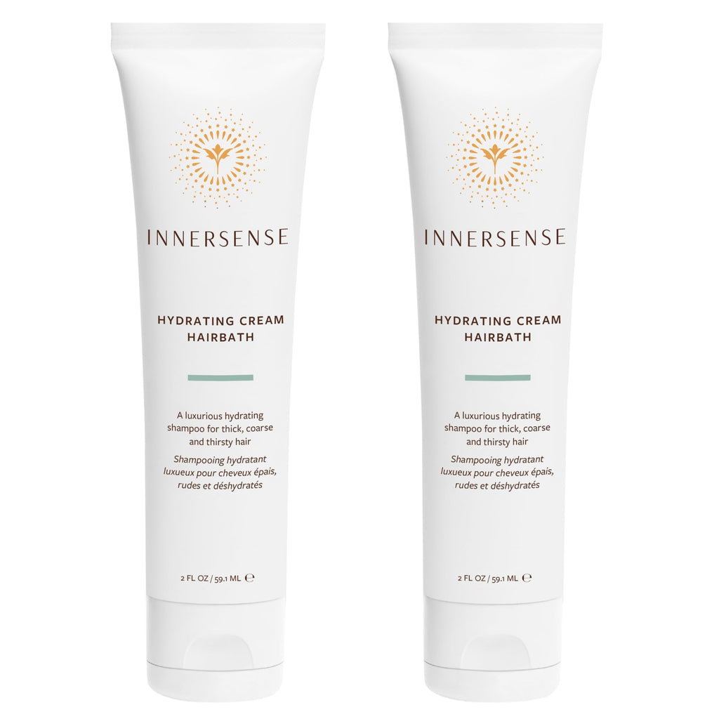 INNERSENSE Organic Beauty - Hydrating Cream Hairbath Shampoo (2oz, 2-Pack) | Hydrates Dry, Coarse + Damaged Hair | Smooths Frizz, Restores Shine + Bounce | Sulfate-Free, Non-Toxic, Clean Haircare