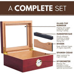 Buy now Premium Cigar Humidor for 25-50 Cigars - Elegant Humidor humidor with Hygrometer and Humidifier - Cedar Lined Cigar Box for Optimal Humidity Control (Analog) at indiglob india