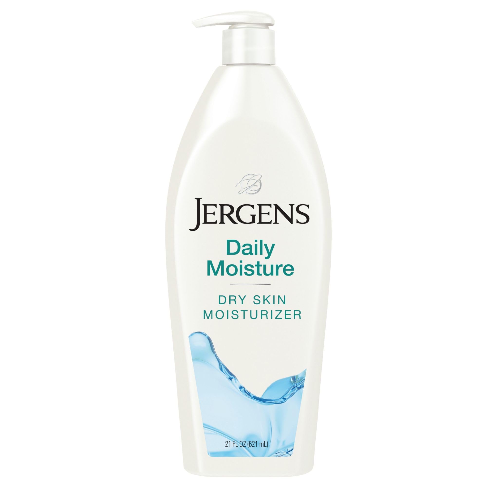 Jergens Daily Moisture Body Lotion For Dry Skin, 21 fl oz | Silk Proteins, Citrus Extracts, Instantly Relieves Roughness, Smooths Texture, Long-Lasting Moisture