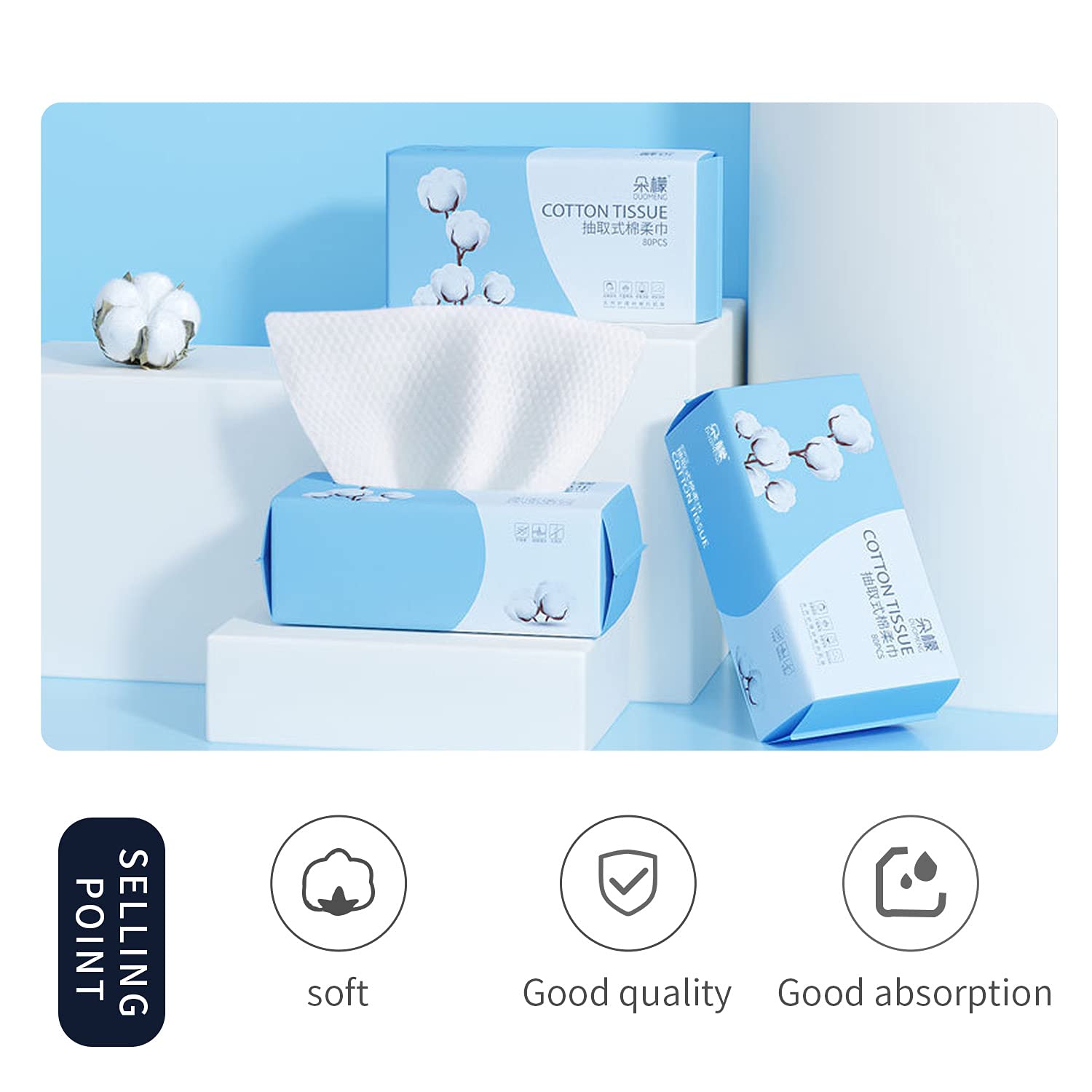 Buy now Cotton Facial Dry Wipes, 100 Count, Deeply Cleansing Disposable Face Towel Wash Cloth, Multi-Purpose for Skin Care, Make-up and Face Wipes, Facial Cleansing at indiglob india