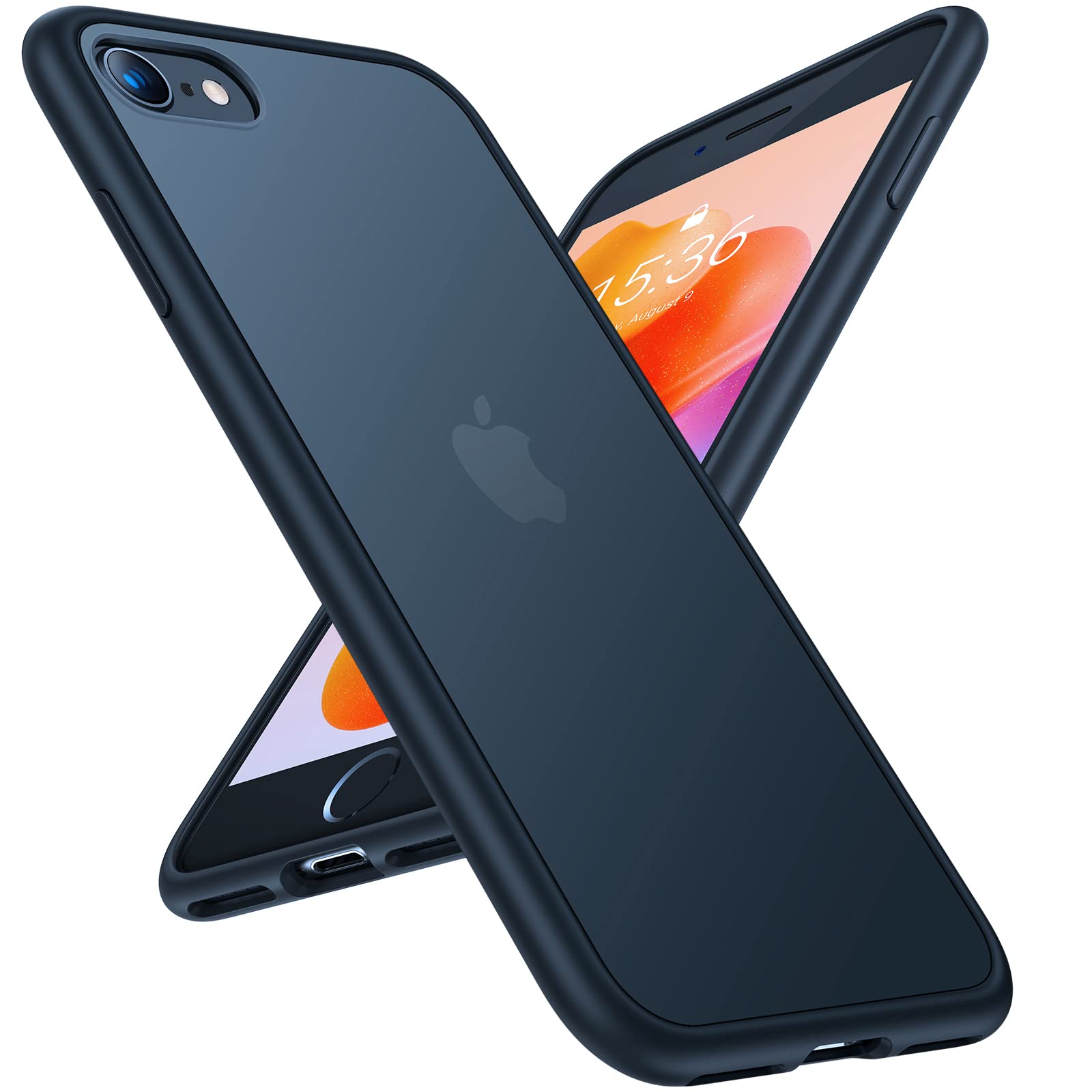 Buy now TORRAS Tough Shockproof for iPhone 13 Pro Case, [Military-Grade Drop Tested] Ultra-Durable Matte Hard PC Back with Soft Silicone Edge Slim Protective for iPhone 13 Pro Phone Case,Translucent Black iPhone SE Frost Black at indiglob india