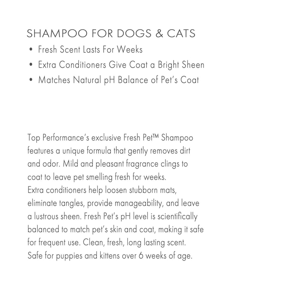 Top Performance Fresh Pet Shampoo, 1-Gallon,Black