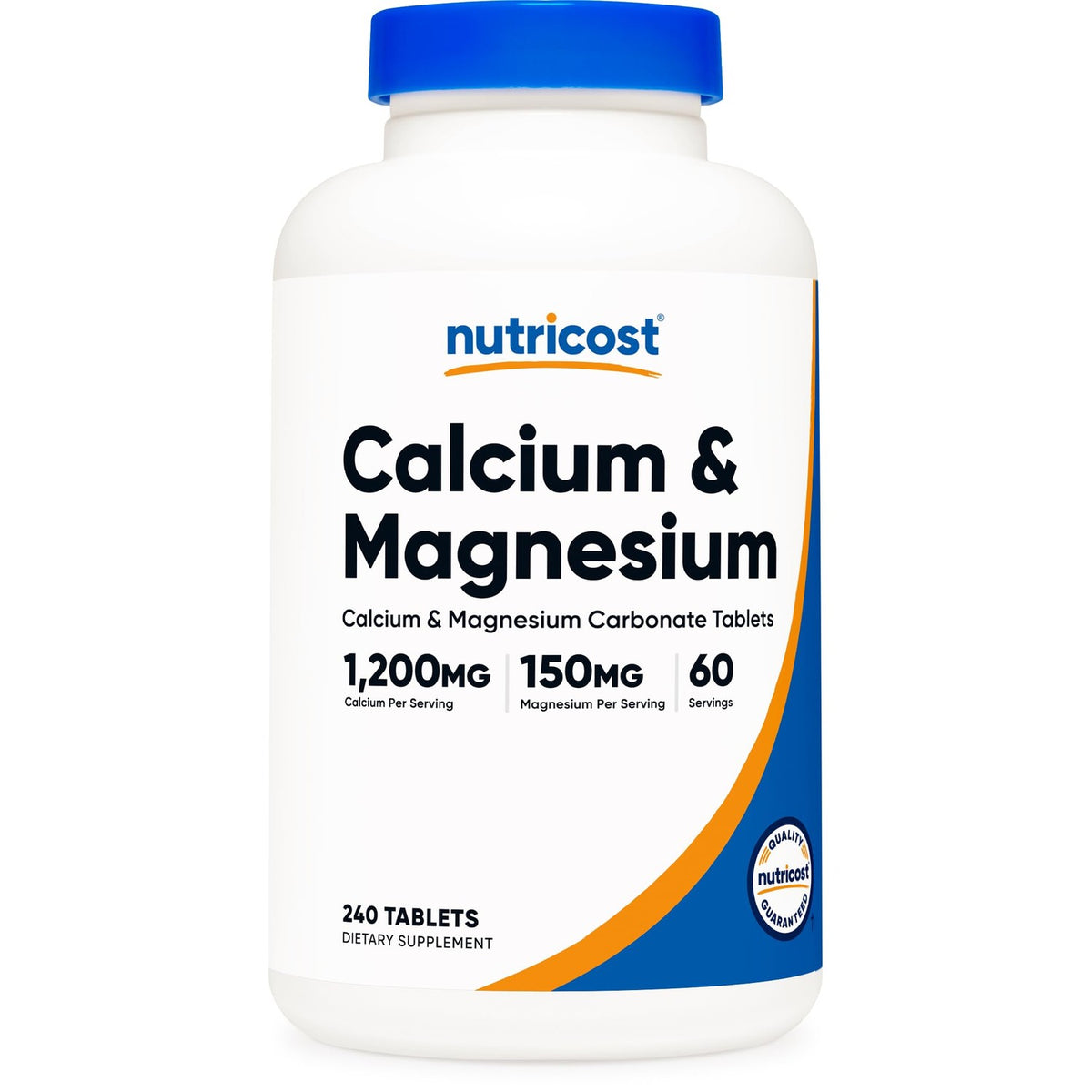 Nutricost Calcium & Magnesium Carbonate 240 Tablets, 60 Servings, GMO-Free