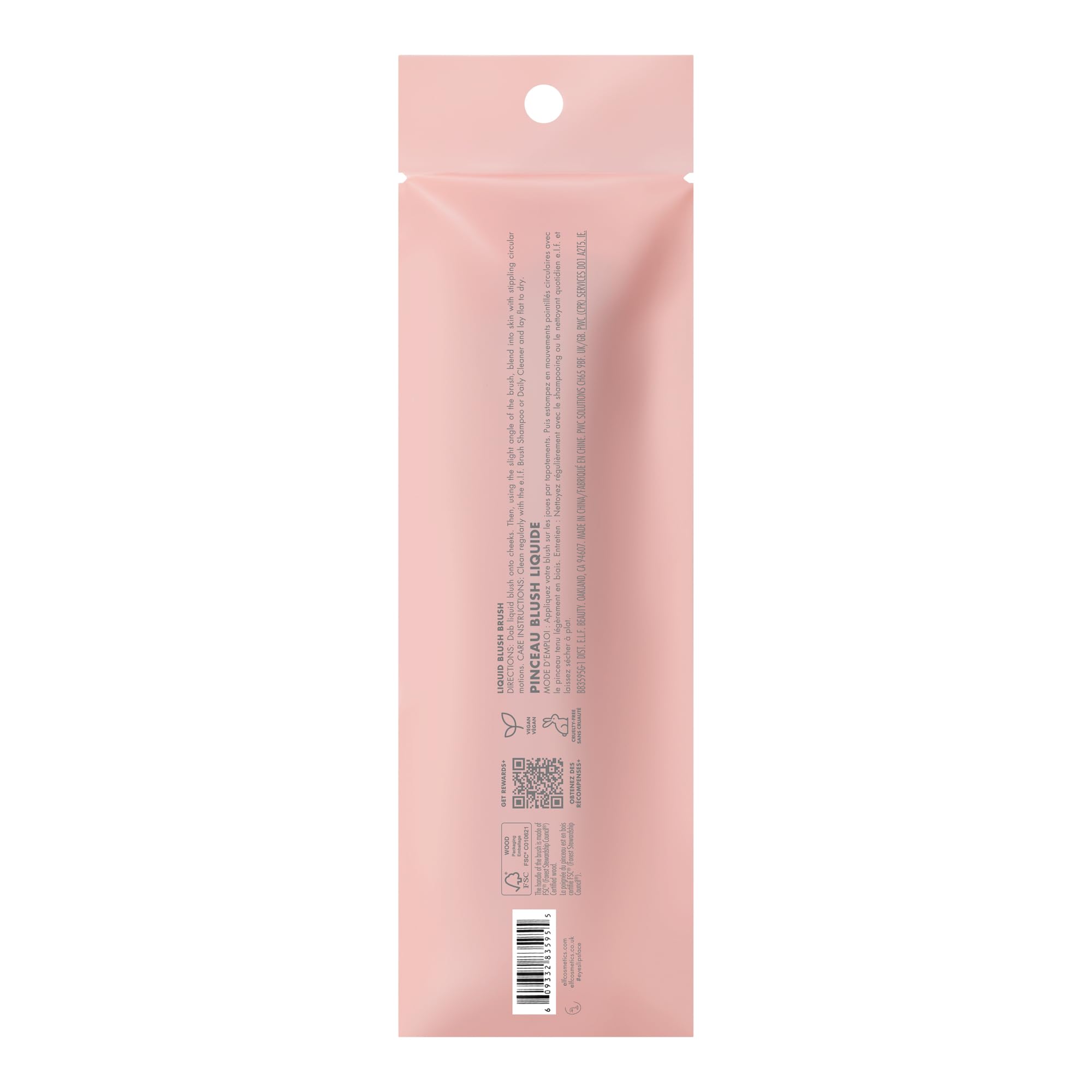 e.l.f. Camo Liquid Blush Brush | Angled Blush Brush Ideal For Applying & Blending Colors On Cheeks, Soft, Dense Bristles, Vegan & Cruelty-free