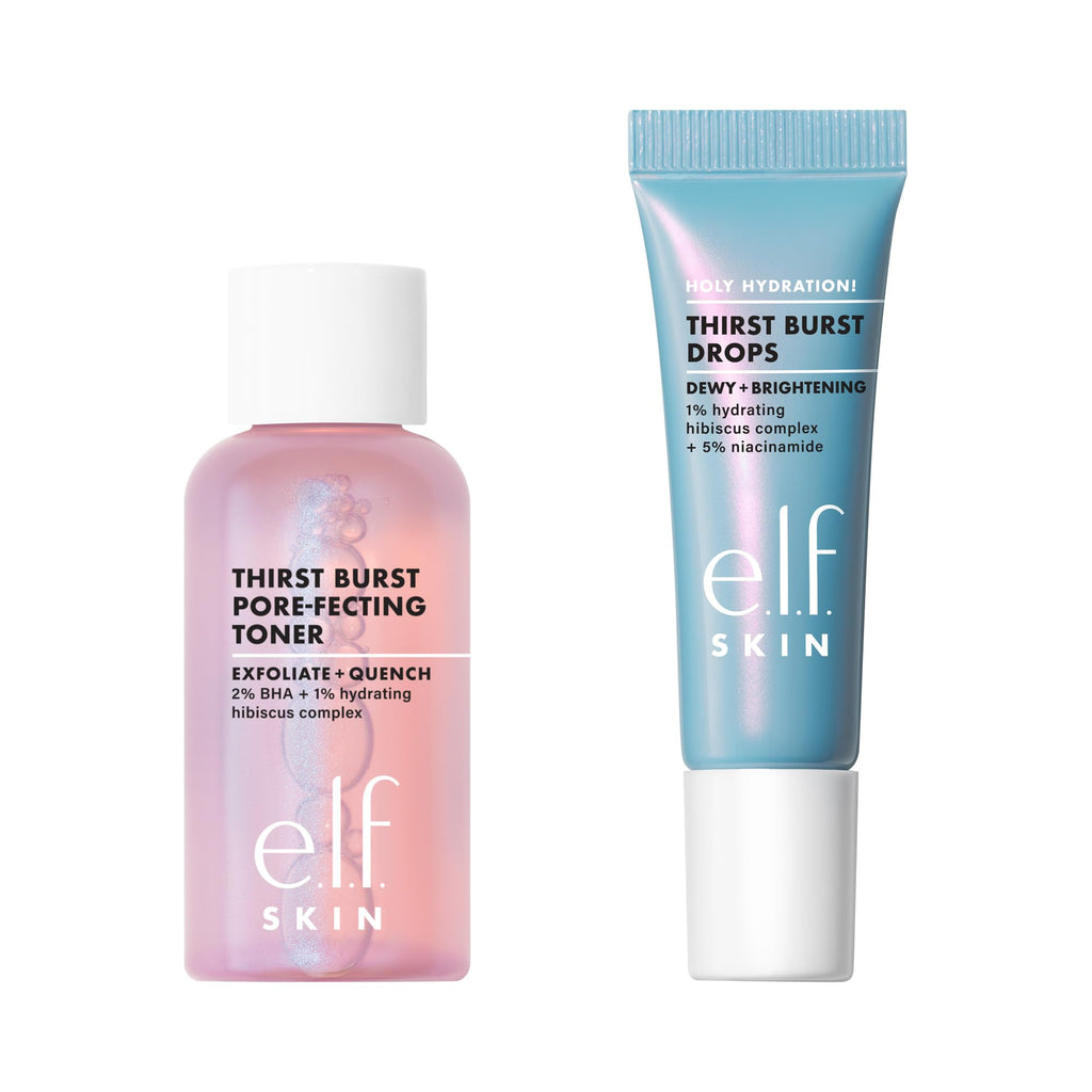 Buy now e.l.f. SKIN Thirst Burst Dew-O, Travel-Sized Skincare Set, Exfoliating Facial Toner & Hydrating Serum Drops, Gives Skin A Dewy, Bouncy Glow, Vegan & Cruelty-Free at indiglob india
