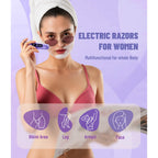 Dynooper Electric Bikini Trimmer Women: IPX7 & Dual Head - Cobalt Blue | Pubic & Body Hair Razor IPX7 Shower-Safe - USB-C fast charging Silent 45dB - Smart LED Display For Women Daily Care