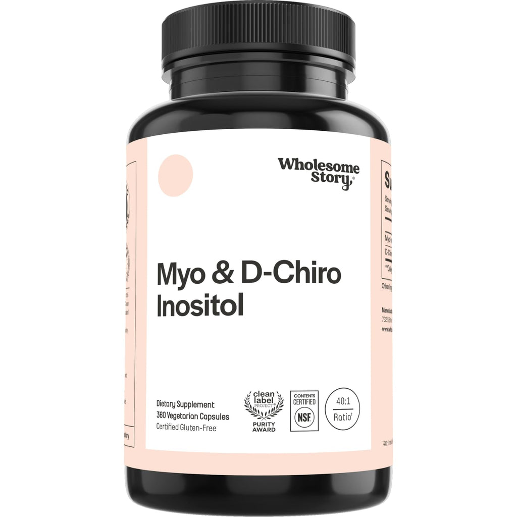 Wholesome Story Myo-Inositol & D-Chiro Inositol Supplement for Women | Fertility Supplements for Hormonal Balance & Ovarian Health Support | Myoinositol | Ideal 40:1 Ratio | 30 Servings