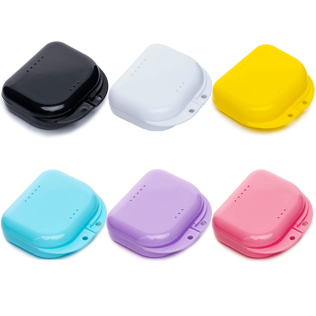 Hoewina 6PCS Retainer Cases Container with Vent Holes, Denture Case
