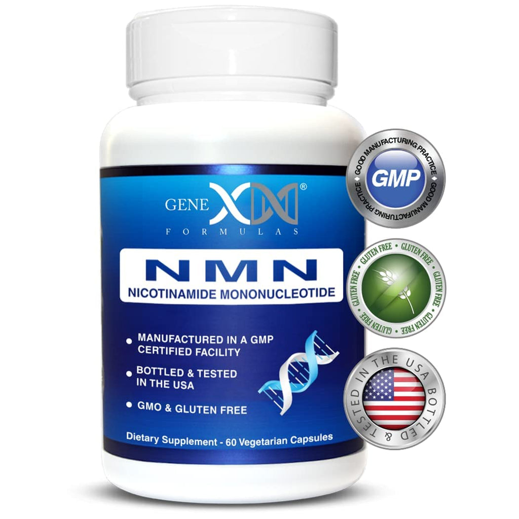 Genex Formulas NMN 250 mg Dose Stabilized Form 99% Pure Supplement 60 Caps | NMN Supplement for Cellular Energy, Increased NAD Levels, DNA Repair, and Healthy Aging, GMP Certified, 30 Day Supply
