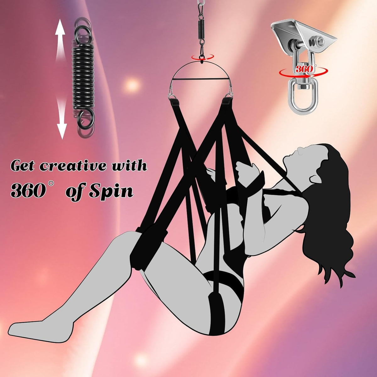 Adult Sex Swings,360 Degree Spinning Sex Chair Set Sex Swing