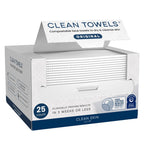 Clean Skin Club Clean Towels®, 100% USDA Biobased Face Towel, Disposable Face Towelette, Eczema Association Accepted, Makeup Remover Dry Wipes, Ultra Soft, 1 Pack, 25 Ct