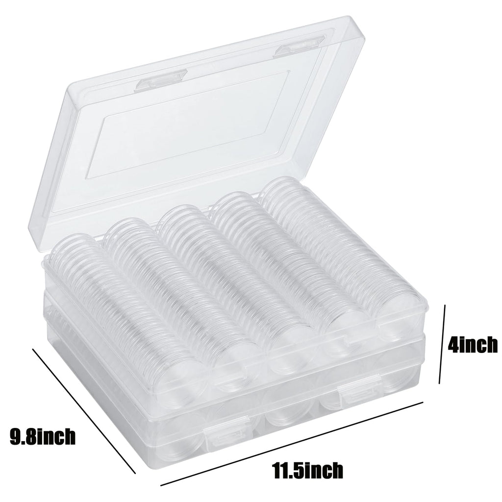 MUQING 240 PCS 30mm 5 Size Plastic Coin Capsule Holder