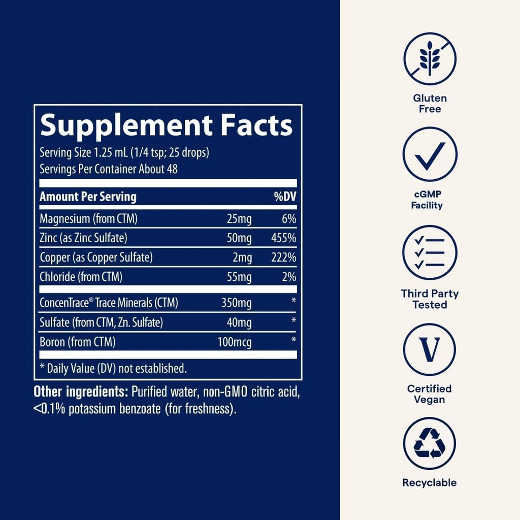 Buy now Trace Minerals Ionic Zinc 50 mg - Dietary Supplement with Zinc, Magnesium & Chloride - Support Healthy Digestion & Immune Function - ZInc for Skin & Brain Health - 2 fl oz (About 48 Servings) at indiglob india