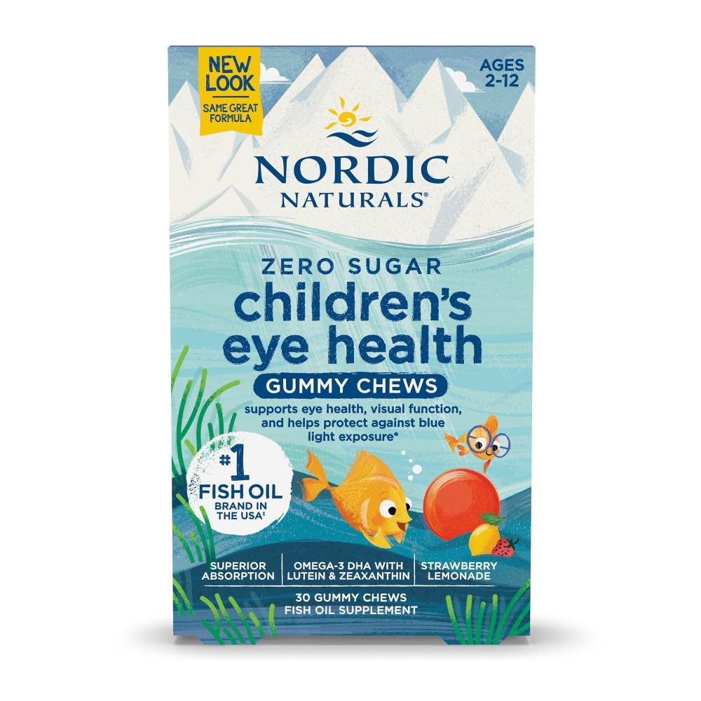 Nordic Naturals Kids Eye Health Gummies w/ 484mg Omega-3 + Lutein, 30 Count