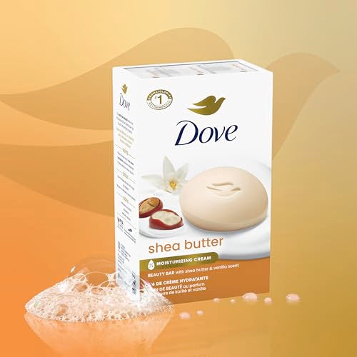 Buy now Dove Beauty Bar Soap Shea Butter, 8 Bars for Nourished, Radiant Skin, Enriches Skin 3.75 oz at indiglob india