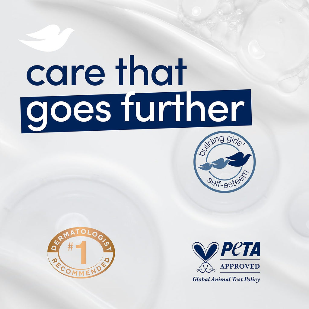 Dove Beauty Bar Soap Original pack features dermatologist-recommended formula. PETA approved; promotes self-esteem.