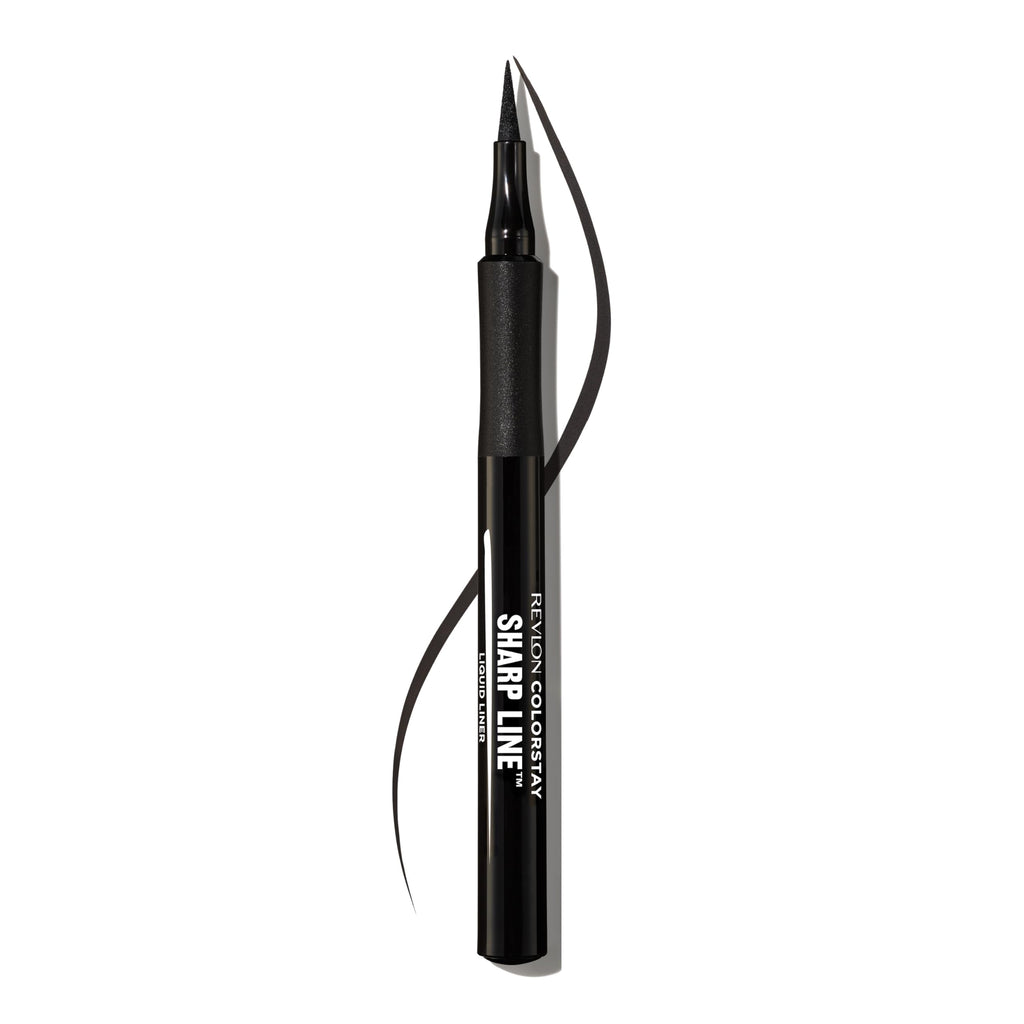 Revlon ColorStay Sharp Line Liquid Eyeliner, Blackest Black, 0.04 fl oz | Waterproof liquid eyeliner with felt tip for sharp, thin-to-thick lines. Smudge-proof, long-lasting.