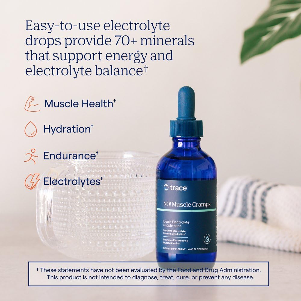Trace Minerals No Muscle Cramps Liquid Electrolytes, 4 oz, 60 Servings