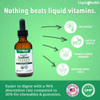 LIQUIDHEALTH USDA Organic Nascent Iodine Liquid Drops, Pure Iodine Supplement for Thyroid & Immune Support, Energy Supplement - Made in USA, Vegan, Colorless, Tasteless Tincture (2 oz)