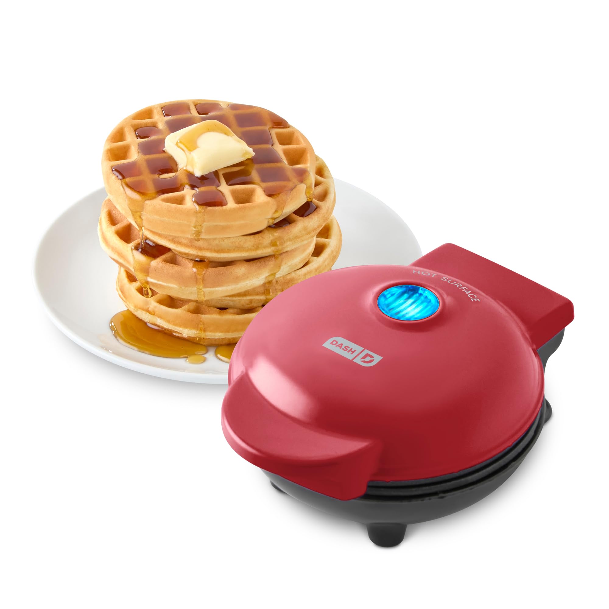 Buy now Dash Mini Waffle Maker- Compact Electric Iron for Creative Homemade Treats - PTFE nonstick surface - Easy-to-Clean - Perfect for Kids & Families - Red 4 Inch Red at indiglob india