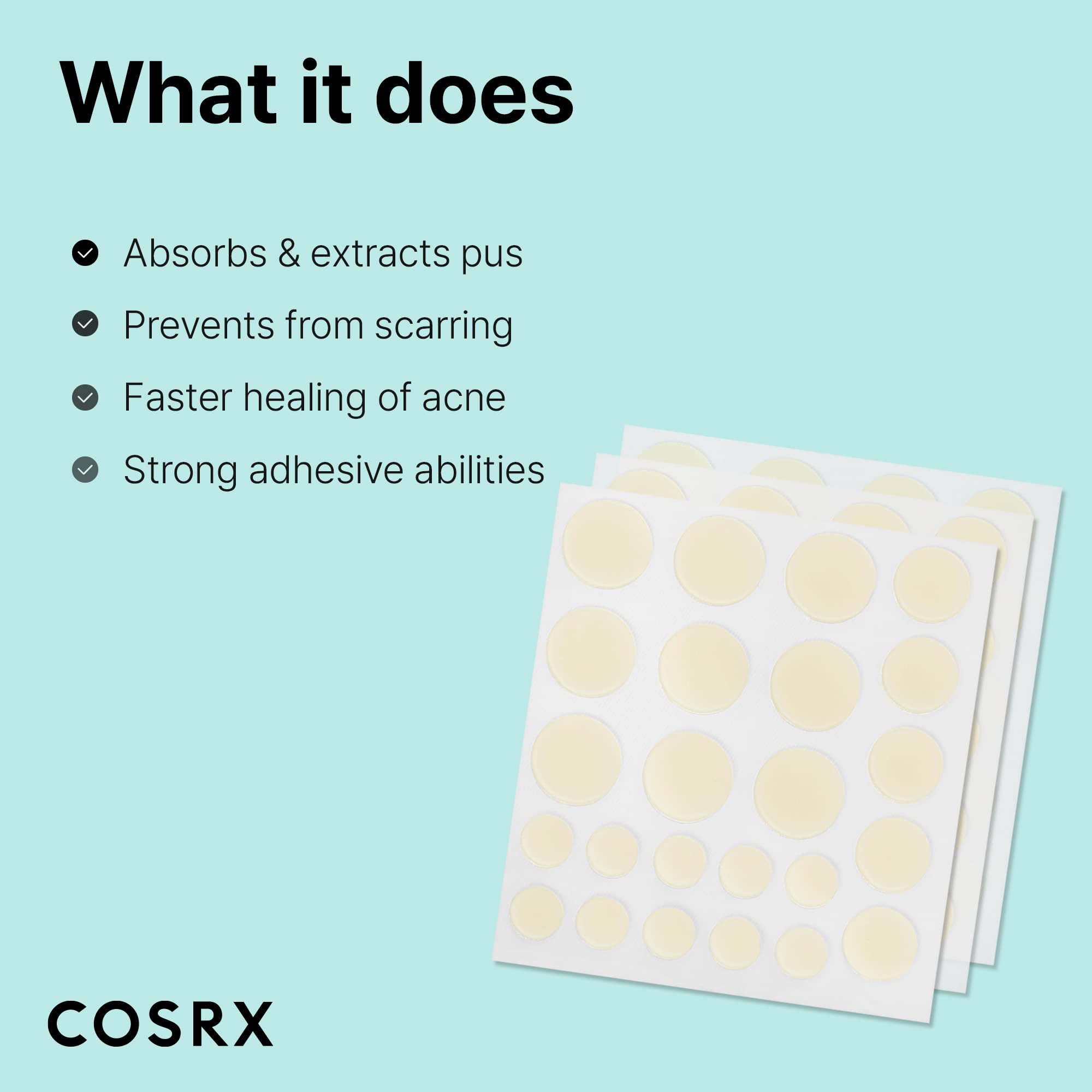 Buy now COSRX Acne Pimple Patch Absorbing Hydrocolloid Original 3 Size Patches for Blemishes and Zits Cover, Spot Stickers for Face and Body, Not Tested on Animals (72) at indiglob india