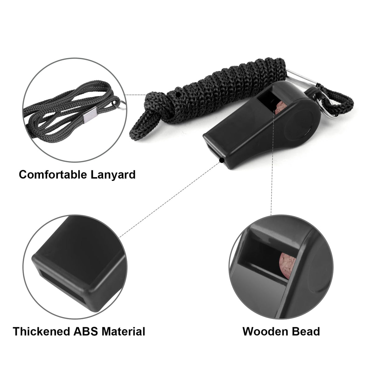 8-Pack Colorful Plastic Whistles with Lanyards - 120dB Loud Sports Whistles for Coaches, Teachers, Emergency Kits & Events
